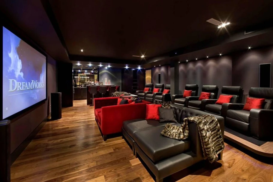 Luxury villa interior inspiration for a private home theatre in Dubai